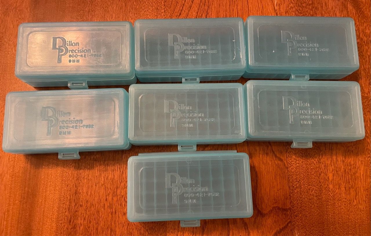 Bullets For Rifles Dillon Precision 9MM Ammo Boxes β Set of 7 for Sale in Mesa, AZ - OfferUp