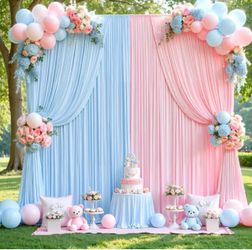 Photography Backdrop 4pcs Non-Woven Backdrop Curtains, 5ft X10ft Opaque Drapes with Nice Drape, Photography Background Curtain for Wedding, Birthday P