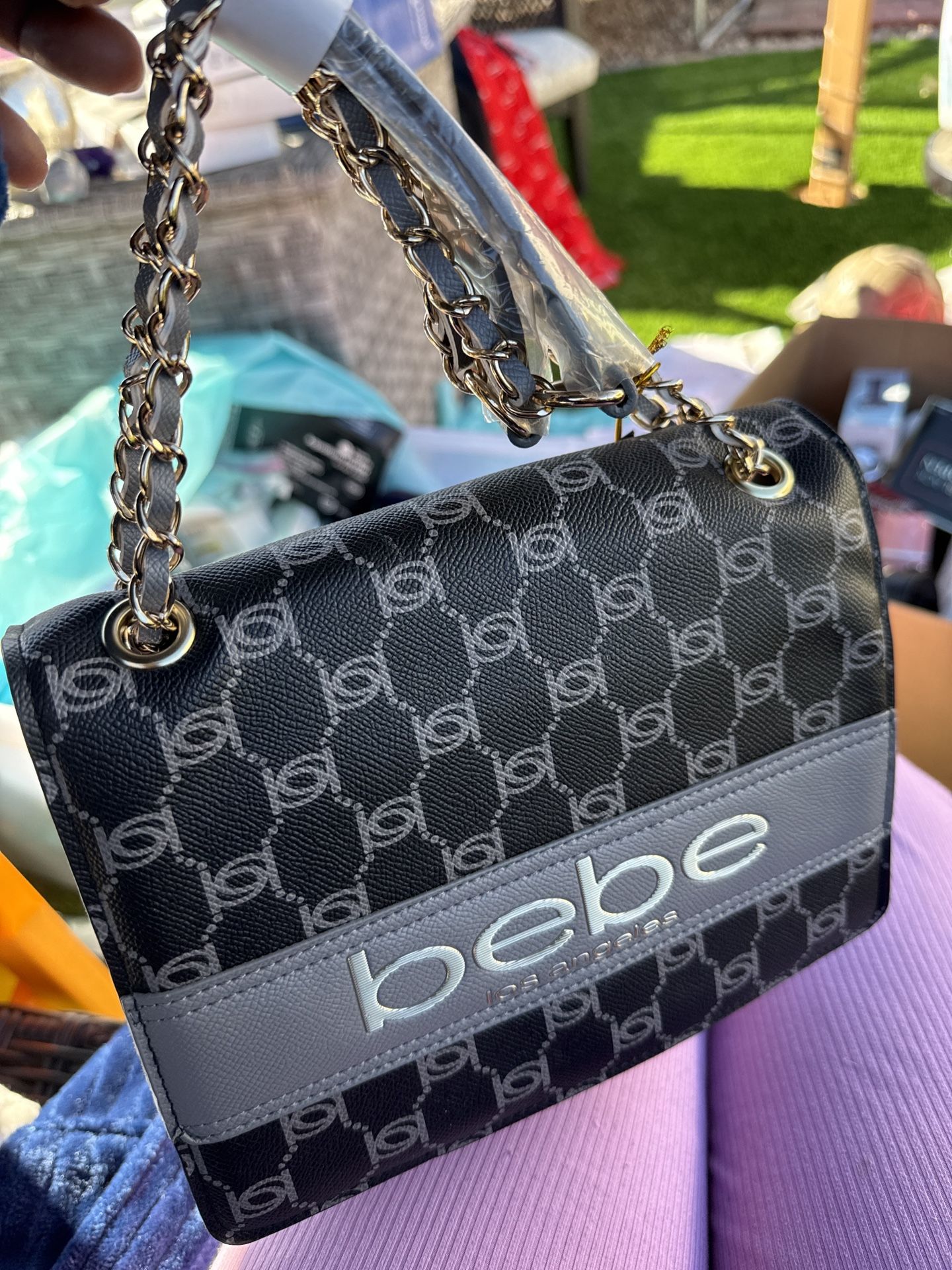 Bebe Monogram Shoulder Bag – Black (NEW)
