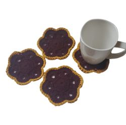 Handmade Fall Flower Drink Hot/Cold Coasters-Set of 4