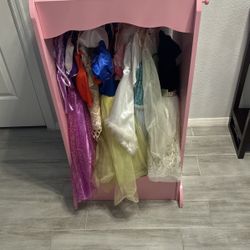 Pink Wardrobe With Princess Dresses