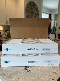 2 Furnace Filters 16 × 25 x 5 NEW
