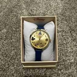 Disney Fantasia Mickey Mouse Icon Navy Leather Watch BoxLunch Exclusive 