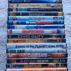 Lots of DVDs, A to F, $1 each