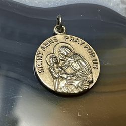 12k Gold Filled Saint Anne Religious Charm Pendant 