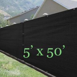 5 x 50 Privacy Fence Screen.. Black