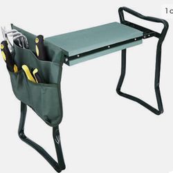Foldable Kneeler Garden Kneeling Bench Stool Soft Cushion Seat Pad & Tool Pouch