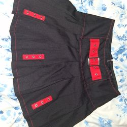 Emo Black And Red Skirt