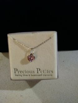 Sterling silver pink heart