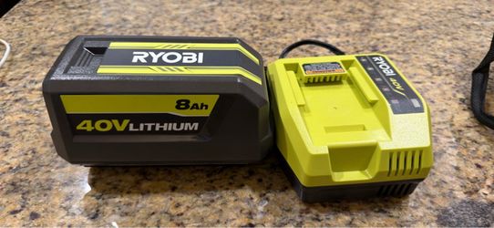 Ryobi 40v 8 amp hour battery and charger
