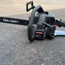 Craftsman 18-inch chainsaw with a 42cc engine. 
It features an anti-vibration handle for improved user comfort during operation. 
This model is design