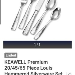 KEAWELL Premium 20/45/65 Piece Louis Hammered Silverware  Set