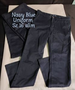 Pending Pickup **Free Boys Sz 16 Slim Navy Blue Uniform Pants