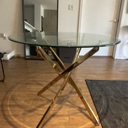 Glass Round Dining Table 