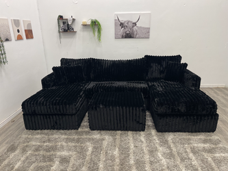 Black Sectional Couch - Free Delivery