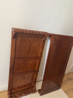 2 Table Leaves 20” By 44” Carved Teak Wood