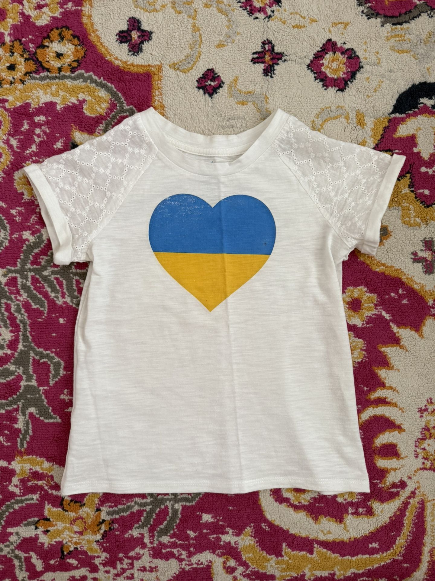 Girls Kids Shirt White Ukraine size 7-8