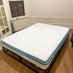 Queen Bed + Bed Frame 