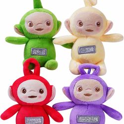 Teleatuandbbies Plush Toys, Soft Plush Keychains, Collectible Stuffed Dolls. 4in Gifts for Boys and Girls. (4pieces in a Set ）