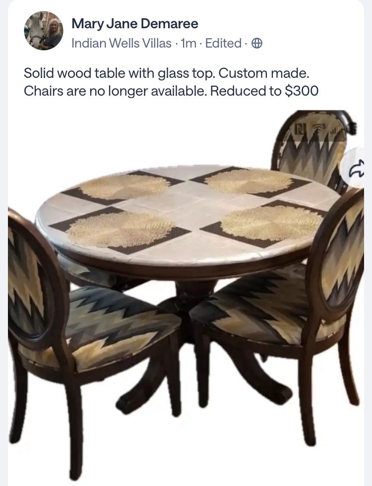 Solid, Metal Top Table Only - Chairs Sold