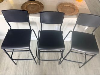 Set of 3 IKEA Black Counter-Height Bar Stools