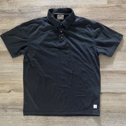 Linksoul Mens Size L Tempus Fugit Black Golf Polo Shirt  