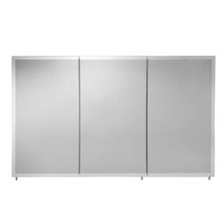 48 in. W x 30 in. H x 5-1/4 in. D Frameless Tri-View Surface-Mount Medicine Cabinet with Easy Hang S