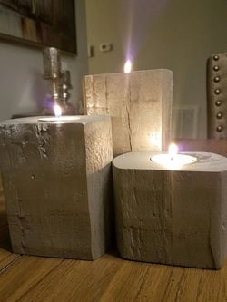 Silver Rustic candle holders