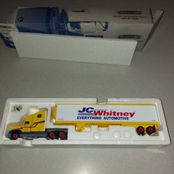 VINTAGE 1997 JC WHITNEY FREIGHTLINER FLD 120 CONVENTIONAL TRACTOR TRAILER FROM 1ST GEAR  IN STYROFOAM & BOX