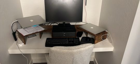 Laptop and monitor stand.