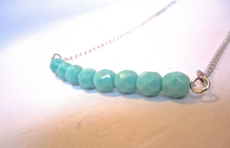 Platinum Turquoise Beaded Necklace