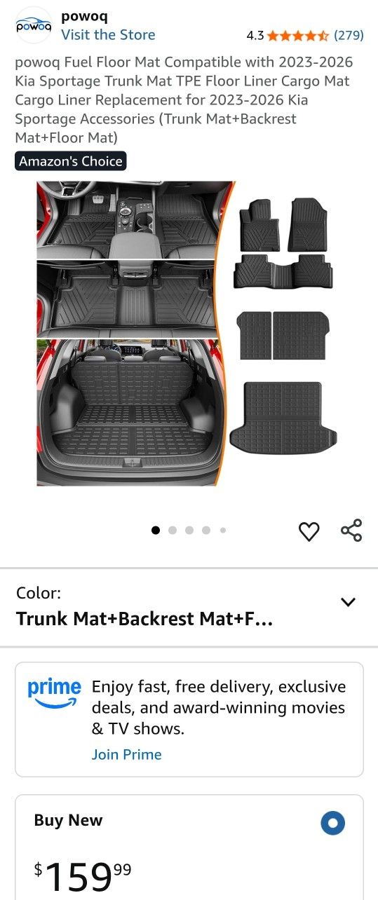 powoq Fuel Floor Mat Compatible with 2023-2026 Kia Sportage Trunk Mat TPE Floor Liner Cargo Mat Cargo Liner Replacement for 2023-2026 Kia Sportage Acc