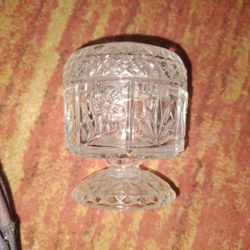 Avon Butterfly Jewelry Glass Jar With Lid