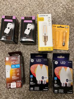 Mixed Light Bulb Lot – LED, CFL, Filament – New/Unused