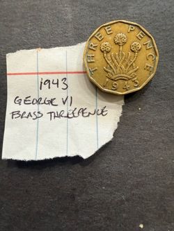 1943 Great Britain three pence coin