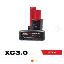 M12 12-Volt Lithium-Ion XC Extended Capacity 3.0 Ah Battery Pack (2-Pack)