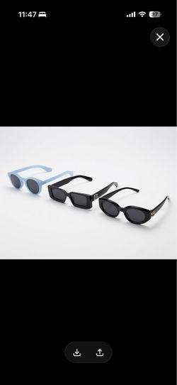 3 Pair Fashion Sunglasses Bundle – Blue + Black + Black
