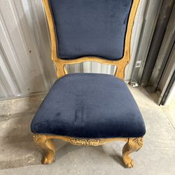 SALE Blue Velvet Side Chair