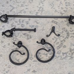 Wrought Iron Bathroom Towel Bar Set