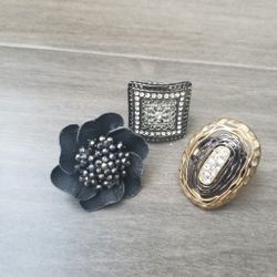 Bundle of 3 Elastic Studded Rings