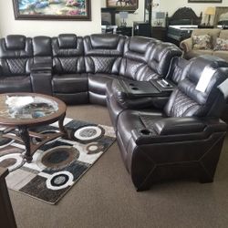 Power Reclining Sectional In Stock For Immediate Delivery 