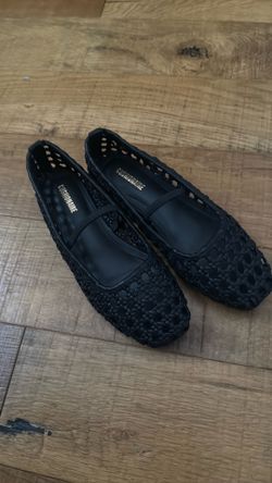 Cushionaire Black Woven Mary Jane Flats