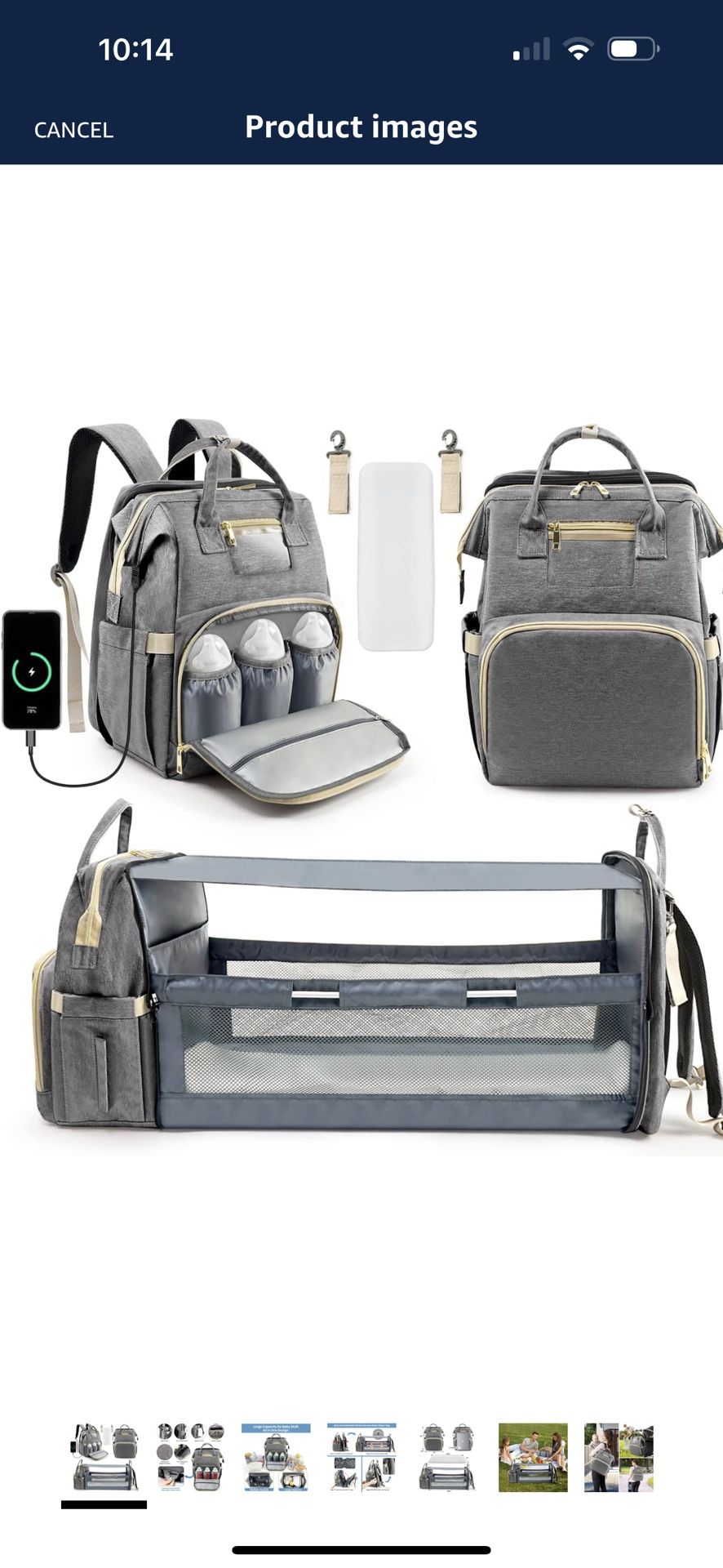 Baby Diaper Backpack With Changing Station
