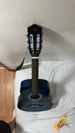 Blue acoustic guitar
