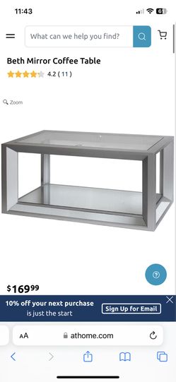 Beth mirrored coffee table discount