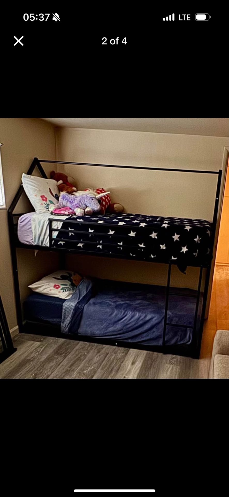 Metal Twin Bunk With Mattress