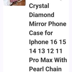 Crystal Diamond IP Phone Case With Mirror