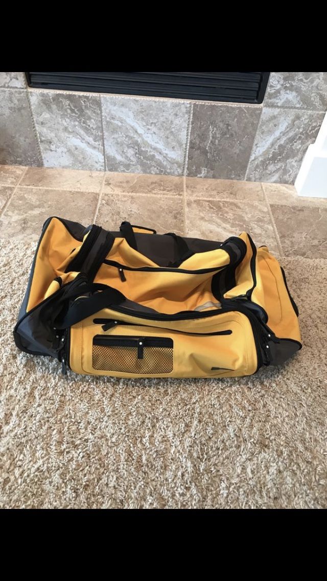 Large yellow UB duffle bag