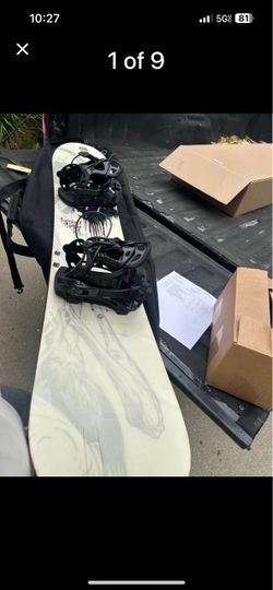 Rossignol Angus Snowboard 163 with flow NX2 AT Bidings with Burton carrying bag.