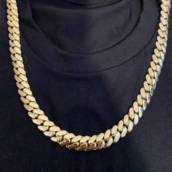 Solid 14k Gold Plated Miami Cuban Link Chain